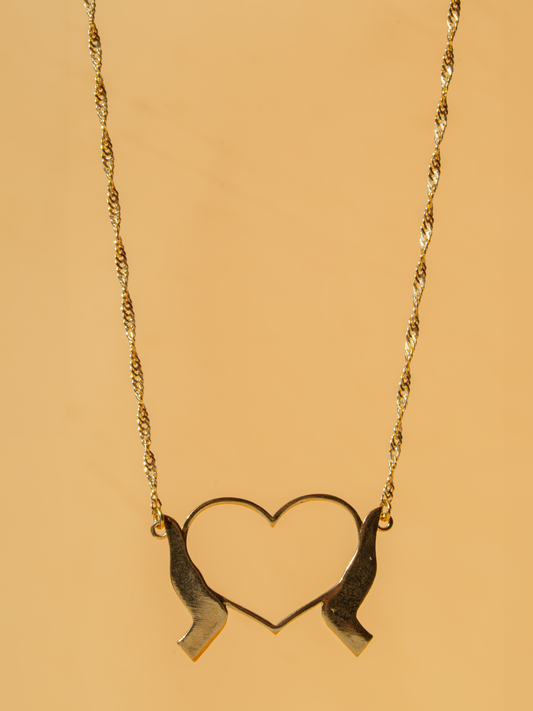 Hera's Heart Necklace 14K Gold Plated Gold Silver