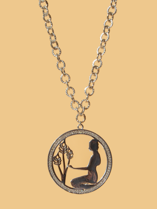 Reborn Hera Medallion Necklace 14K Gold Plated Gold Silver